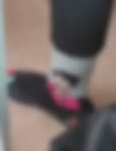 Teen College Student's Feet in Colorful Flats And Socks Closeups in Various Classrooms