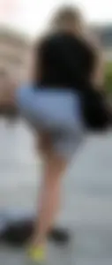 2 pretty blonde friends out in shorts