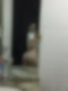 Girl in a Pulled Up T-Shirt And Panties Booty Mirror Selfie in the Bathroom