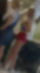 First post, Hot blonde in short shorts