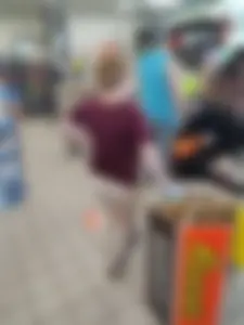 Girl in a gas station