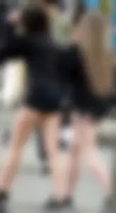 Two teens show off their butt cheeks in short shorts