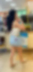 Sexy white girl in mini skirt beautiful legs