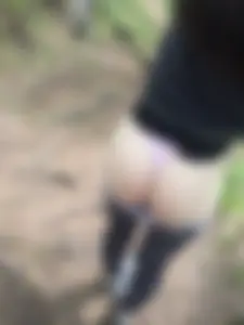 Chubby Teen in Yoga Pants Showing Ass in the Forest