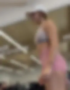 Cute babe with the Bubble but working Out  / Not OC