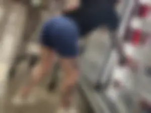 Out In The Wild 59 (tatted up bubble butt blue legging shorts)