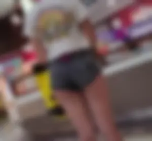 Quick catch of some cheeks hanging out