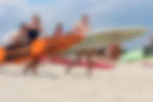 Lifeguard tournament girls on the beach