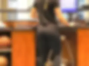 Sexy coworker at the gym with a nice ass in grey leggings