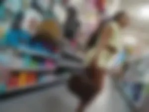 Ebony in Light Green Shorts
