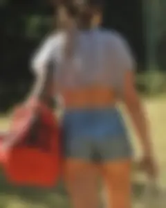 A bitch (and her dog) strips off her tight shorts [034]