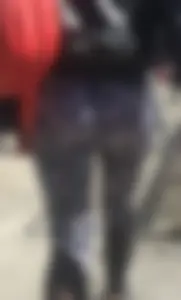 Hottie with a nice ass walking in patterned leggings