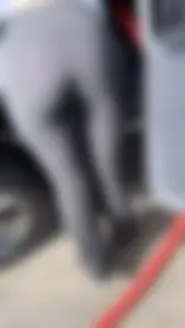 Super see through pink VPL car wash teasing