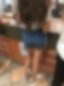 Great Candid Booty in Denim Mini-Shots and Hot Thin Legs Creepshot at a Fast Food Restaurant