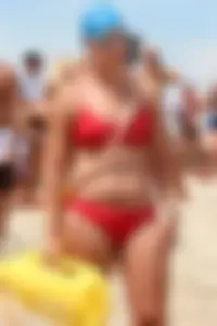 Lifeguard tournament girls on the beach