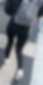 Perfect german ass in tight black Leggings