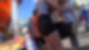 Hot candid teen wearing tight shorts, street creepshots