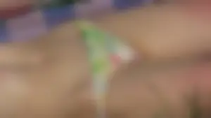 Girl with Small Breast in Colorful Swimsuit Candid Closeups