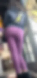 Nerdy Indian MILF purple leggings