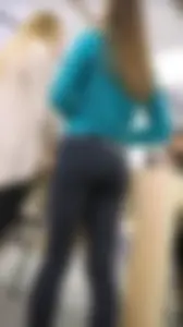 Fit Ass and Long Legs in Black Yoga Pants at the Store Hot Creepshot