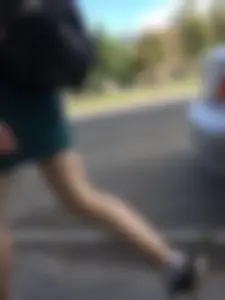 Hot Legs City Candid with White Smooth Skin