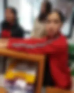Latina teen with braces in red sweats with a nice booty and vtl