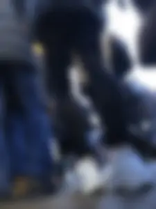 Skinny Girl in Tights Winter Legs Candid Closeups