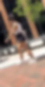 Curly Campus Brunette with amazing Bubble Butt in Tight Shorts (oc)