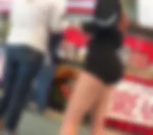 Blonde volleyball girl in spandex shorts with big booty