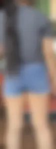 Tight little booty in line