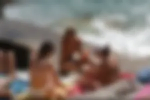 Nude girls on a beach in Hvar, Croatia