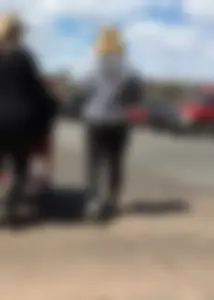 Target blonde milf with a nice ass in dark leggings