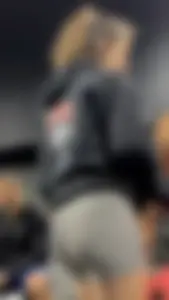 Tight Grey Gym Shorts (Crazy Vpl and Bends Over)