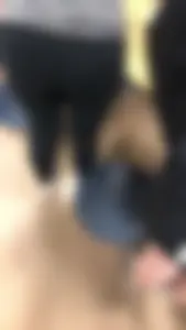 A Nice Bubble Booty in Black Tights Closeup Sneaky Photo