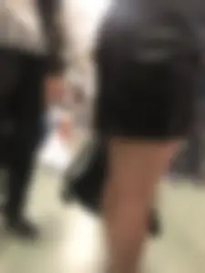 Cute Tattooed Girl in Leather Skirt Subway Train Creepshots Gallery