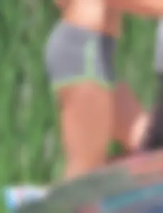Couple of cute girls out running in little shorts