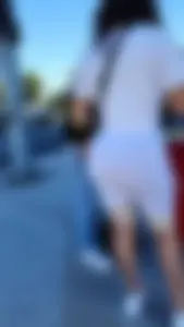 Latina with huge ass in white spandex shorts