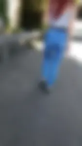Redhead with a nice ass in tight jeans walking