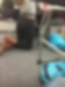 Girl in Tight Pants in College Classroom Candid