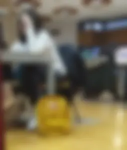 A Nerdy Candid Skinny Girl in Leggings, White Socks And Sneakers Working at the Library Creepshots