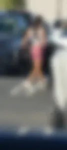 Elite camel toe on display in parking lot
