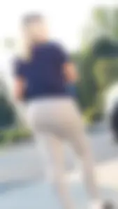 OC. Blonde PAWG in gray sweatpants