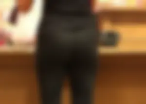 Mature sexy lady in Pink leggings shopping at Pink