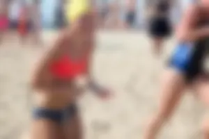 Lifeguard tournament girls on the beach