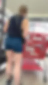 Brunette in spandex shorts