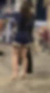 Asian baddie with great legs, heels and Cop costume