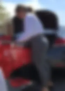 Sexy lady shopping at Target with a big ass in grey leggings