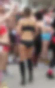Sexy brunette in her panties for a panty run