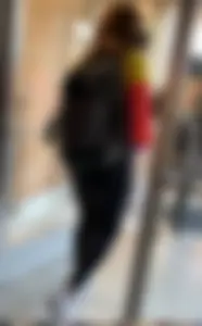 Thicc ass in leggings and a glimpse of her friend