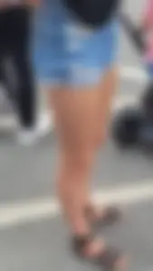 Milf with tight ass in jean shorts
